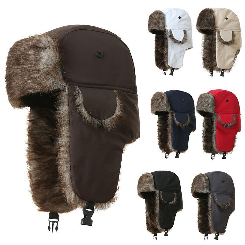 Heavy Duty Trapper Hat with Ear Flaps - Windproof Winter Hat for Men Women, Faux Fur Lined Ski Snow Hat for Hiking/Commute