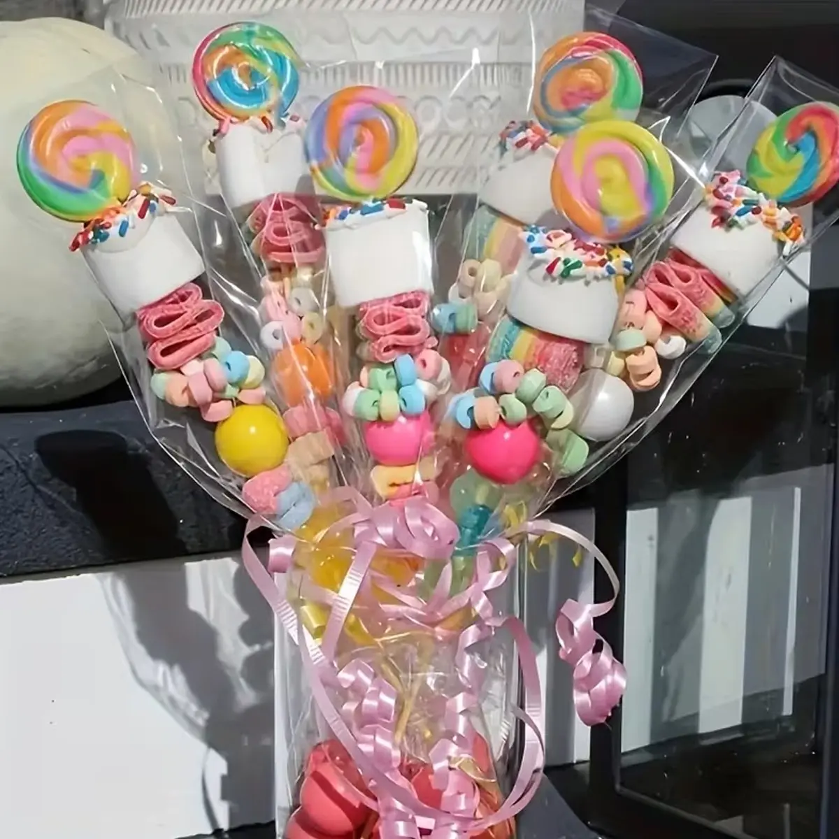Rectangular Candy Bags, Transparent with Ribbon, Party Favor Bags, Ideal for Birthday, Wedding, Party, Festival, Holds Various Candies, Cookies, Lollipops