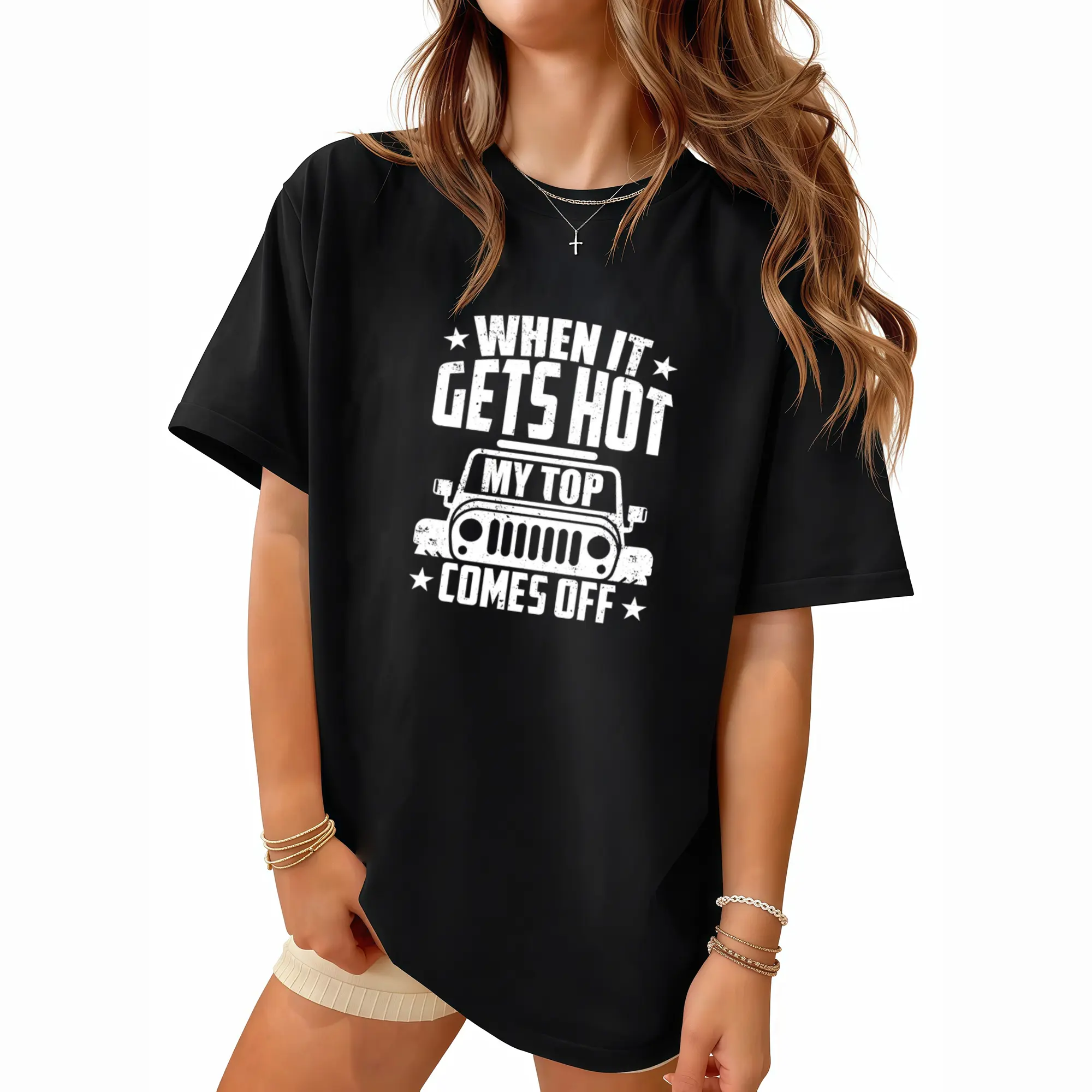 When It Gets Hot My Top Comes Off Off-Road Jeep Graphic T-Shirt |   Vintage Funny Off-Road Tee |   Unisex Casual Summer Top |   Jeep Lover Gift