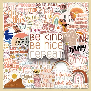 Motivational English Sentence Sticker, 100pcs/set Sticker Packs Repeatable Boho Style Sticker, DIY Decorative Sticker for Scrapbooking & Journal Making Crafts