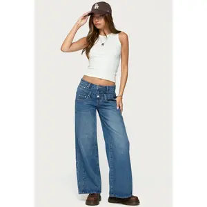 Abel Layered Look Low Rise Baggy Jeans