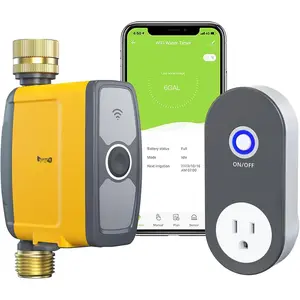 WiFi Water Timer,  Hose Timer for Garden Hose, WiFi Irrigation Controller,  Sprinkler System Valve, APP & Voice Control, Weather-Based Automatic Rain Delay, Brass Inlet & Outlet