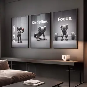 KAWS Poster Set of 3: Hypebeast Wall Art and Minimalist Graffiti Decor