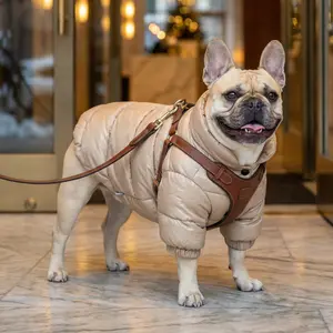 Frenchie Quilted Puffer Winter Jacket – Lightweight Water-Resistant Coat Designed for French Bulldogs