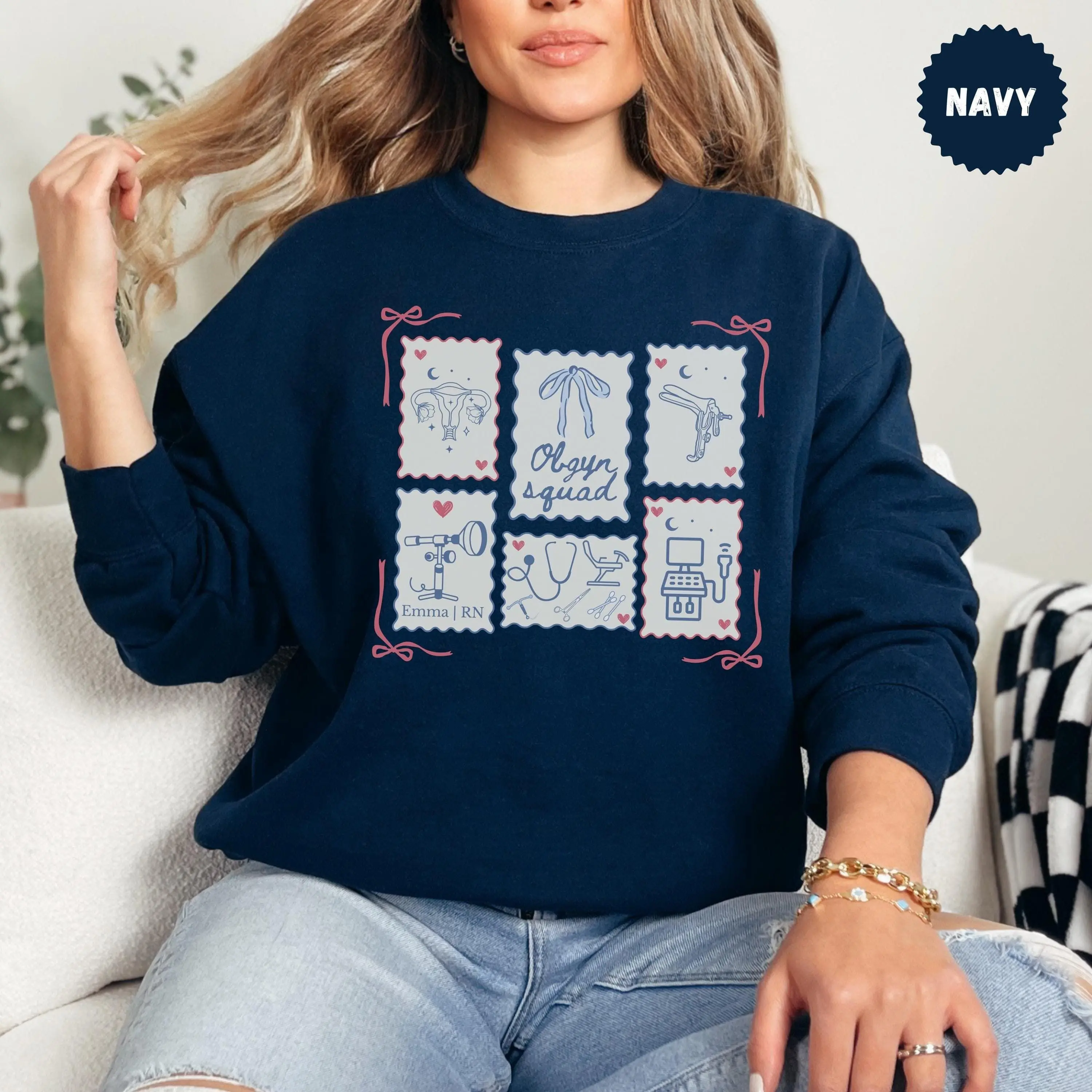 Personalized Women’s Health T-Shirt, Sweatshirt & Hoodie – OBGYN, Obgyn Gift Funny, Nurse Squad, RN Sweater Personalized.