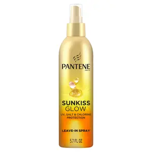 Pantene Sunkiss Glow Multitasking Spray, UV Hair Protection, Repairs Damage, Leave-In Conditioning Treatment, 5.7 oz