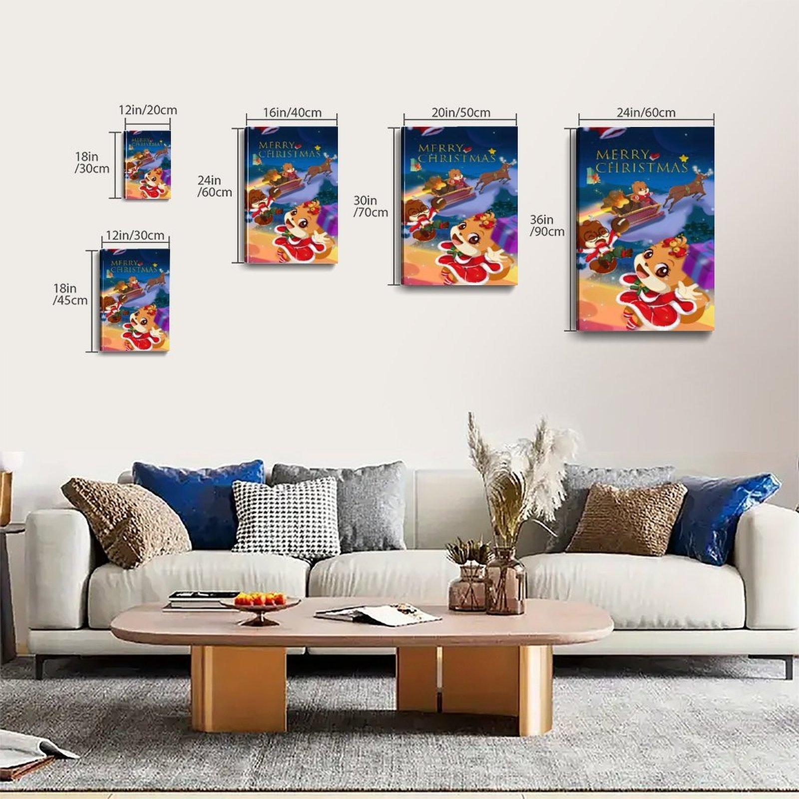 MERRY CHRISTMAS Poster Christmas Squirrel Poster Decorative Painting Canvas Wall Art Picture Print Modern Family Bedroom Decor