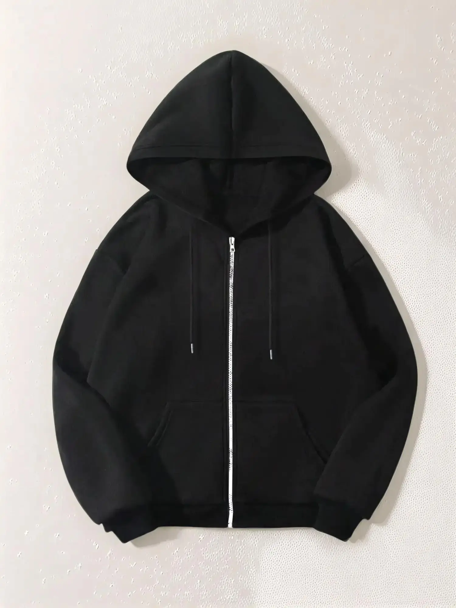 Regular Knitted Zip-Up Hoodie with Adjustable Drawstring, Cozy and Stylish Womenswear Hooded Sweatshirt for Casual Outdoor Wear, Perfect for All Seasons, Zipper
