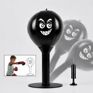 Inflatable Desktop Punching Bag - Fast-Rebound Carbon-Steel Spring, PU Ball, Hand Pump Included, Suction Cup Stress Buster for Office Tables/Counters, Home Workout Gear, Teenage Boy Gifts