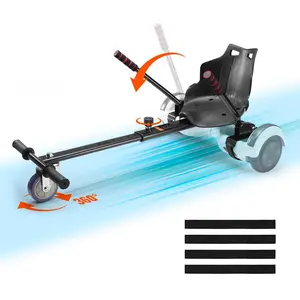 Hoverboard Seat Attachment for 6.5" 8" 8.5" 10" Hoverboards, Adjustable Frame, 220 LBS Load Capacity, 360° Rotating Wheels, Kids & Adults, Go Karts Accessory