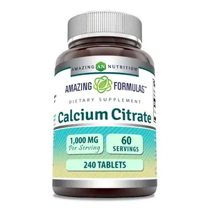 Amazing Formulas Calcium Citrate 1000 Mg | 240 Tablets Supplement | Non-GMO | Gluten-Free | Made in USA