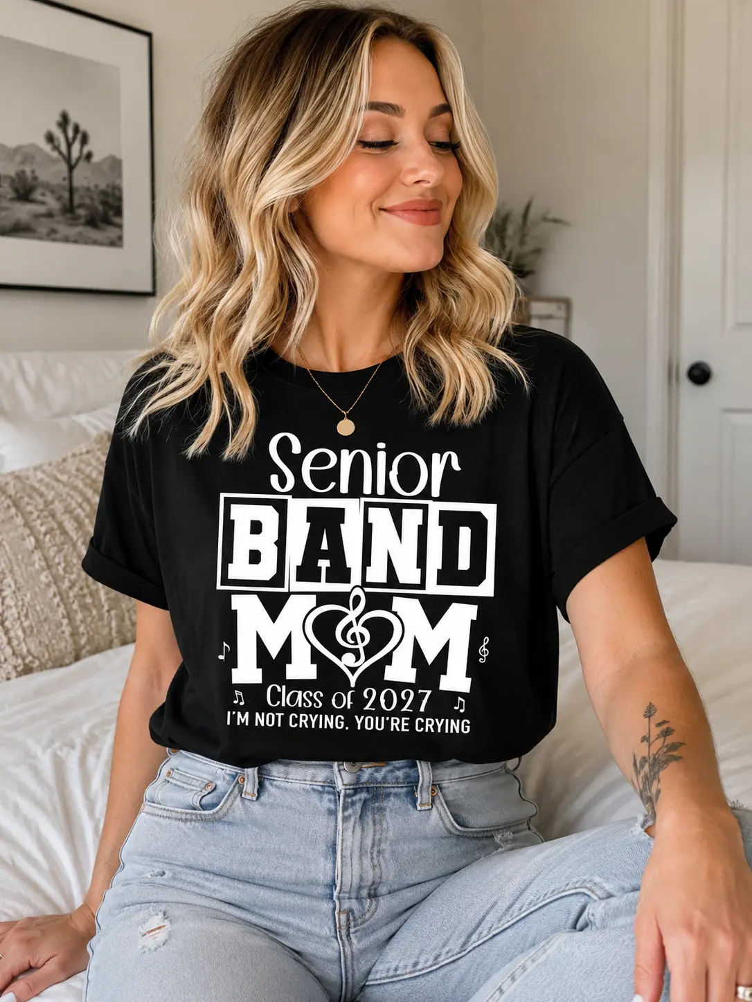 Senior Band Mom Class of 2027 Shirt, I'm Not Crying You're Crying T-Shirt, Marching Band Mom Tee, Proud Senior Mom Gift, Unisex