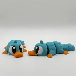 Mini Animal Figurine Flexible 3D-Printed Platypus