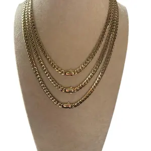 Cuban Chain 6 mm  with Box Closure in High Quality 14k Laminated Gold , Elegant and Durable Jewelry .0008