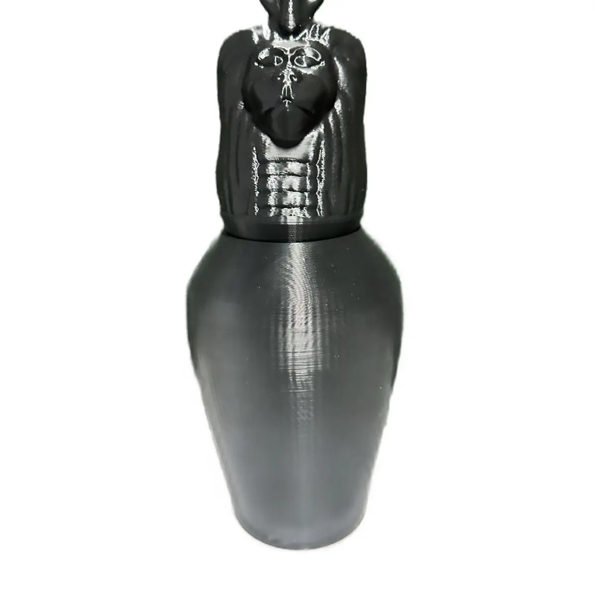 3d printed Egyptian lion head canopic jar.