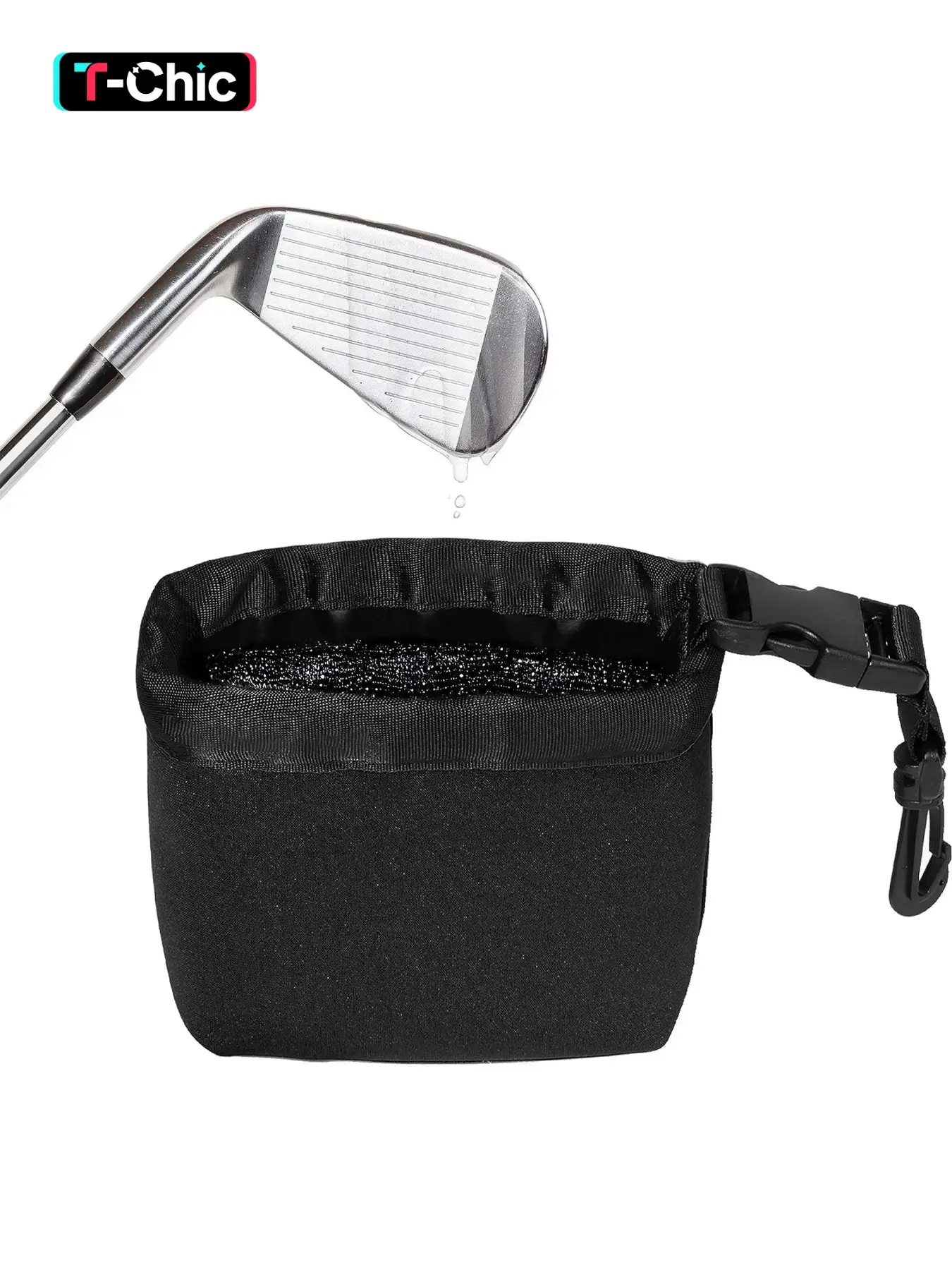 Golf Club and Golf Ball Cleaner Bag, Portable Pocket Golf Ball Washer with Waterproof Microfiber Liner, Golf Ball Cleaning Holder Pouch with Carabiner Clip - Best Golf Accessories Gift, Essential Golf Accessory, Golf Gear, Golf Supply, Golf Gadgets