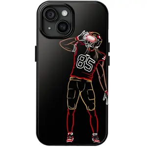 American Footballer Neon Style Phone Case, American Football Phone Case Protection, Shockproof For IPhone 17-12, Pro Max, Pro Plus, and Samsung S25 24 23 Safety Case