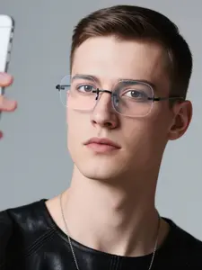 Men's Metal Frame Rectangle Eyeglasses, Casual Eyeglasses for Everyday Use, Fashion Accessories for Outdoor Activities