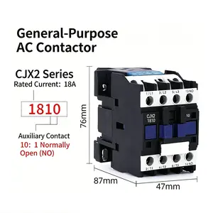 1 PC Universal Ac Contactors 110v Industrial Grade, 18a Rated Current, Pure Copper Coil, Silver Alloy Contacts, Flame Retardant Housing