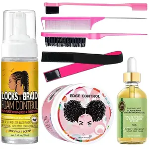 Edge Control Wax for Women - Strong Hold, Non-Greasy Smoother, Styling Wax for Black Hair - No Flaking, Rosemary Oil for Growth, Braiding Gel, Braid Mousse, Shine