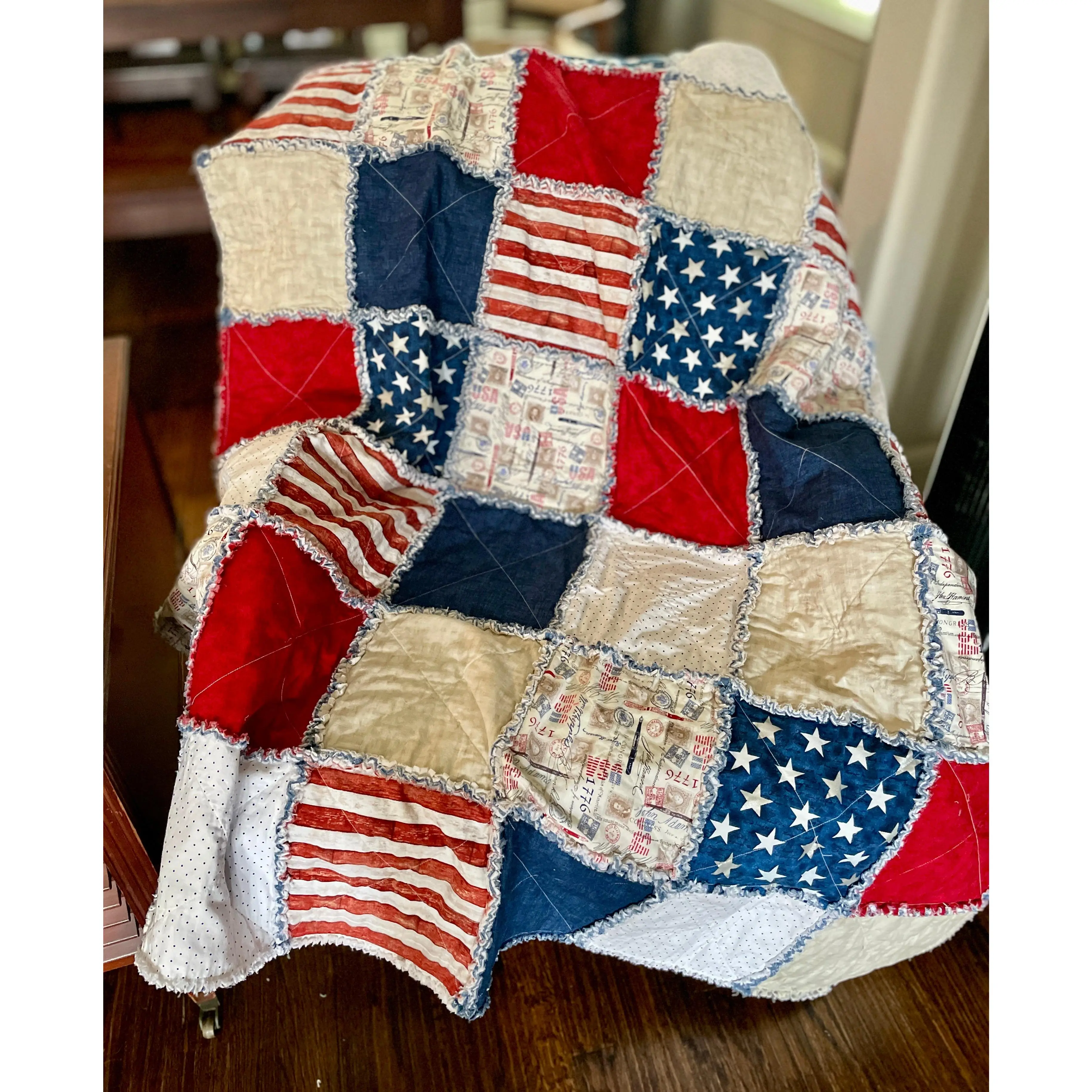 Patriotic Rag Quilt Patriotic Rag Quilt