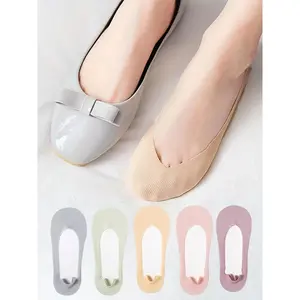 Women's Basic Lady 5 Pairs Solid Color Invisible No-Show Socks, 2024 Summer Breathable Comfort-Fit Socks for Women for Daily Wear Sports & Outdoor Use