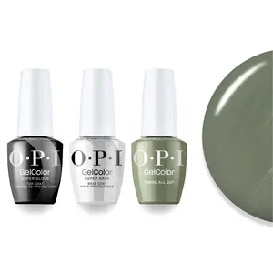 OPI Intelli-Gel Combo - Super Base Coat, Super Gloss Top Coat & F029 Cargo All Out, FREE Nail Sticker
