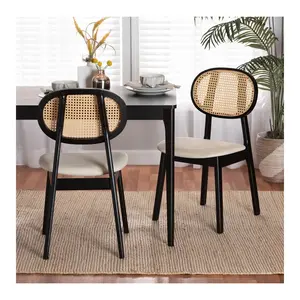 Baxton Studio Darrion Cream Fabric Dining Chair Set of 2