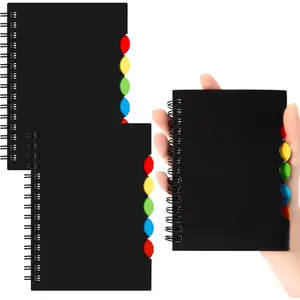 3 count Small Notebook with Dividers 5 Subject Notebook with Tabs  to School Mini Spiral Journal for Teacher Nurse Student 5.5 x 3.5 Inches for Office College Business