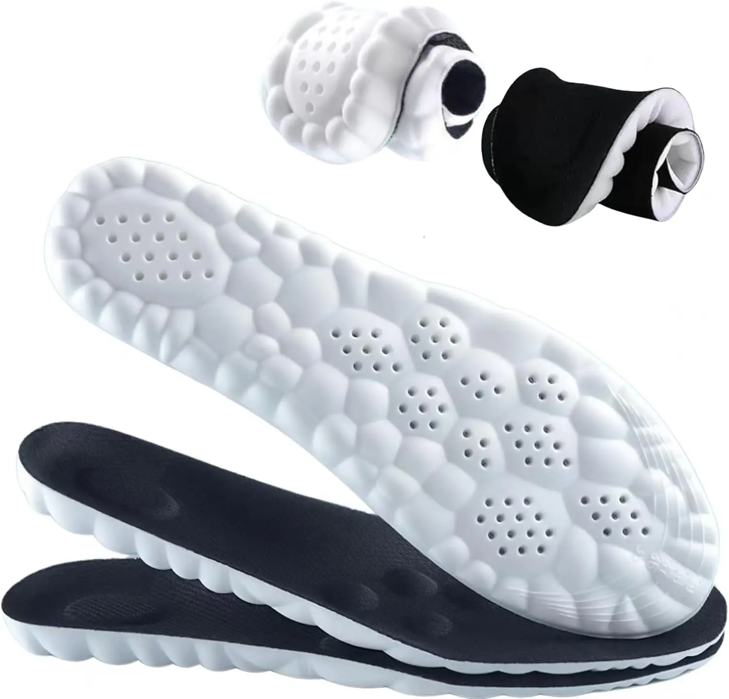 Cloud Soles for Men, Insoles for Men, 4D Cloud Soles, Cuttable, Anti Fatigue, Shock Absorption, Foot Pain Relief (L: Men7-11)