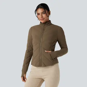 Halara PuffFlex Stand Collar Long Sleeve Thumb Hole Casual Padded Jacket with Pockets