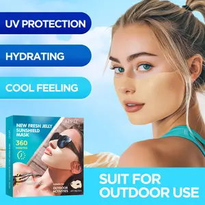 Appti Clear Jelly Sunscreen Mask Set, 5 Pieces, 360 Minutes UV Protection, Moisturizing Cooling Effect, Ideal for Outdoor Activities