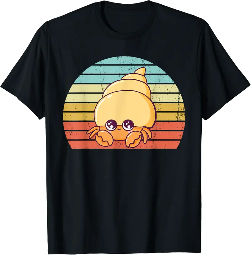 Kawaii Hermit Crab Vintage Crab Chibi Retro Hermit Crab T-Shirt - Zoraeleeo Shop 67B09T2RNRT5