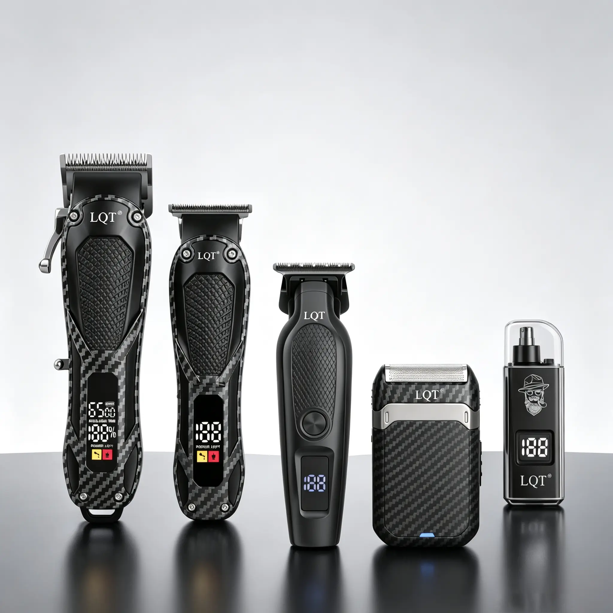 Men’s 5-in-1 Grooming Kit, Cordless Hair Clipper & Beard Trimmer with Smart LCD Display, Professional Barber Style for Men