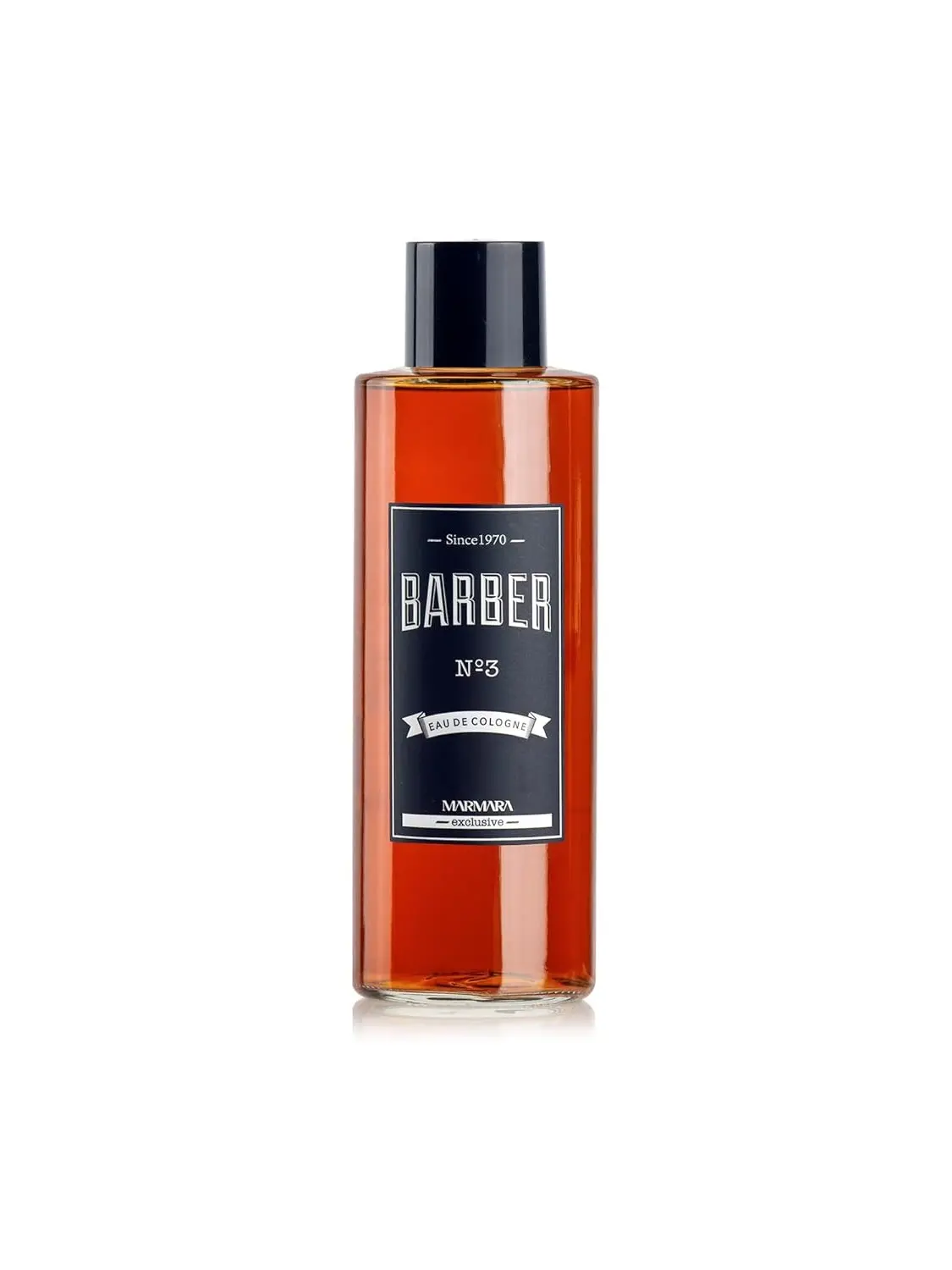 Marmara Barber No3 Eau De Cologne, Invigorating Aftershave for Men | Long-Lasting Fresh Masculine Amber Scent, Cleansing for All Skin Types, 500ml, Bottle, Aftershave Cologne