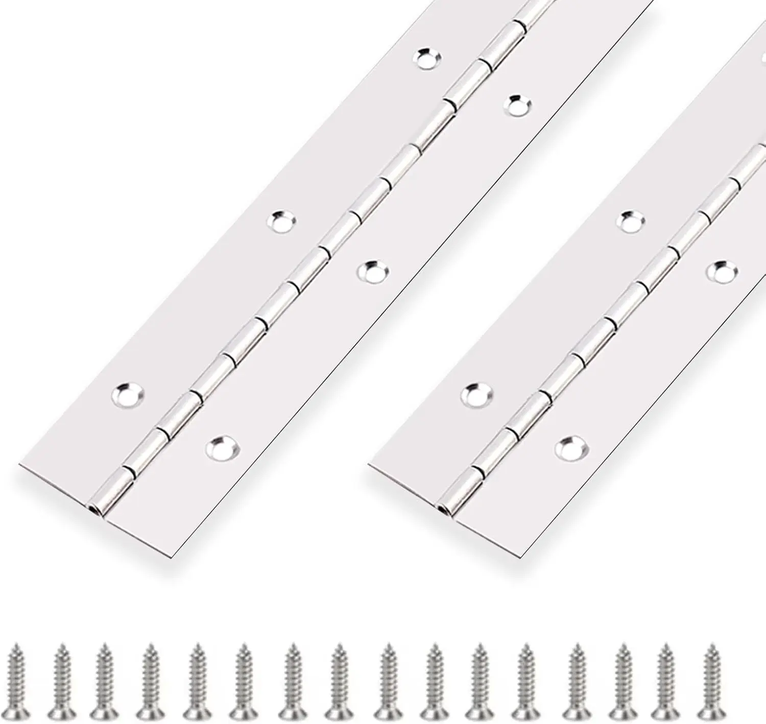 2PCS Piano Hinge 20 Inch x 1.5 Inch, 0.035" Leaf Thickness