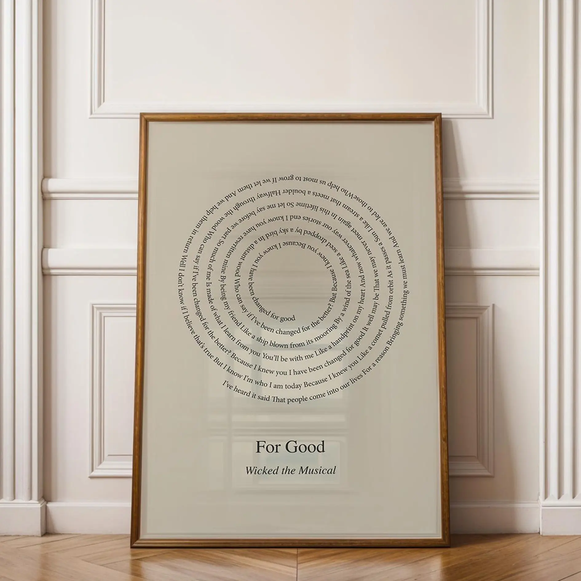 Wicked the Musical For Good Lyrics Poster, Wicked 2024 Quotes Print Posters (NO FRAME)