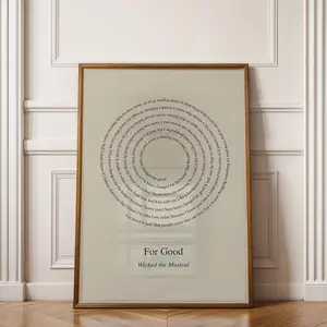 Wicked the Musical For Good Lyrics Poster, Wicked 2024 Quotes Print Posters (NO FRAME)