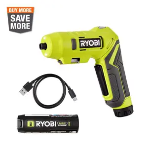 NEW USB Lithium Screwdriver Kit with 2.0Ah Battery & Charging Cable – Compact & Easy RYOBI