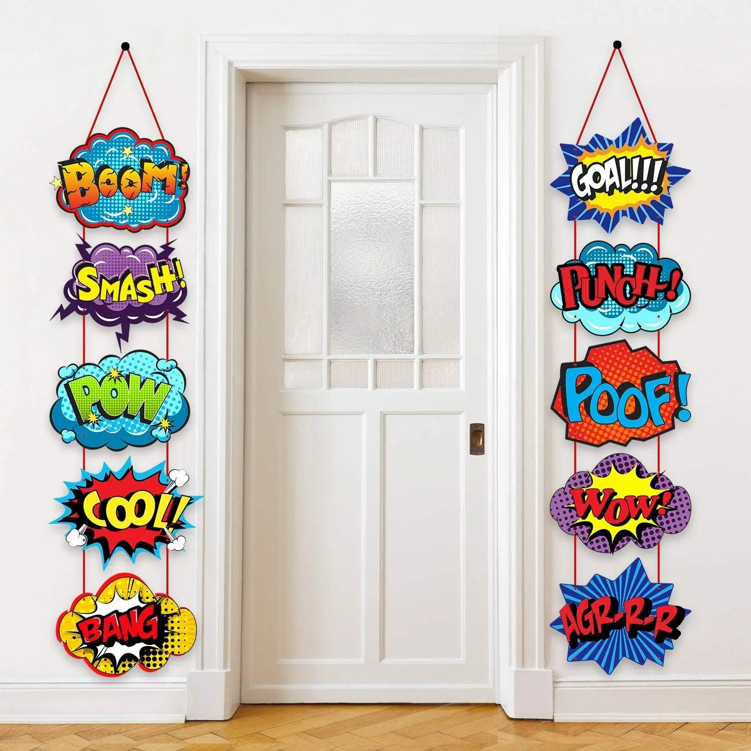 10 Counts Hero Birthday Party Cutout Signs, Wall Door Decorations | Hero theme party decor, cardstock cutouts for Wall door birthday party supplies, classroom, baby shower , set of 10