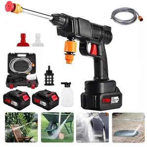 Portable Cordless High Pressure Washer 1000PSI Car Detailing Tool with 2 Batteries & Airbrush Kit