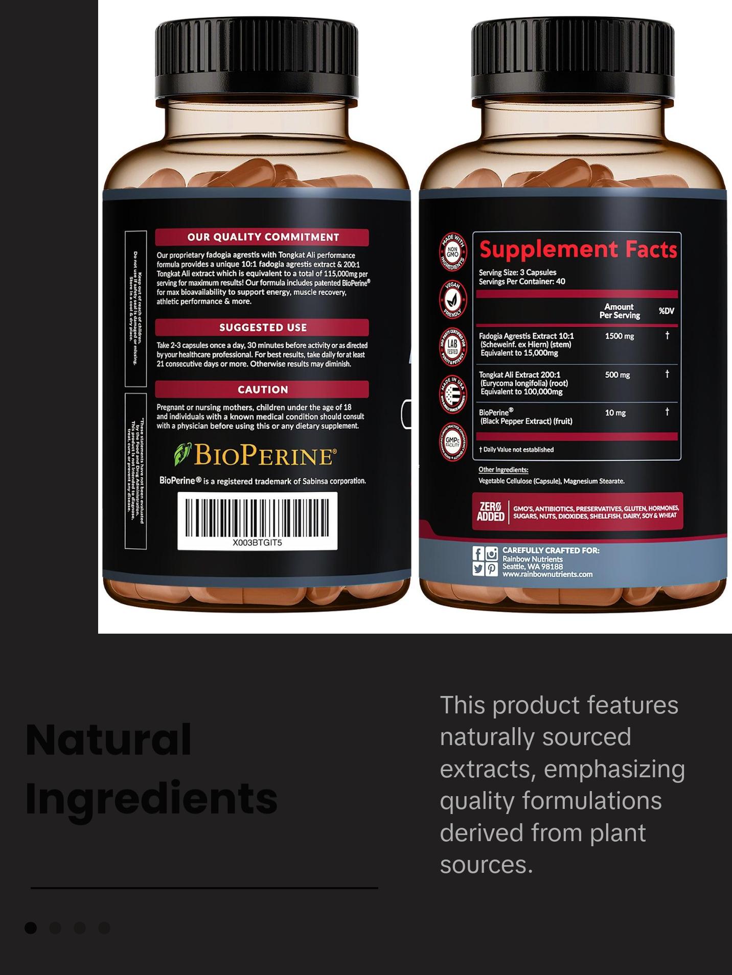 Fadogia Agrestis Extract with Tongkat Ali