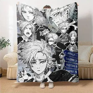 Blue Lock Michael Kaiser Blanket Ultra Soft Plush Flannel Cozy Warm All Season Bedroom Couch Sofa Nap Home Decor Throw Birthday Gift Christmas Gift for Anime Fans Teens Men Women Kids Soccer Striker Emperor Style