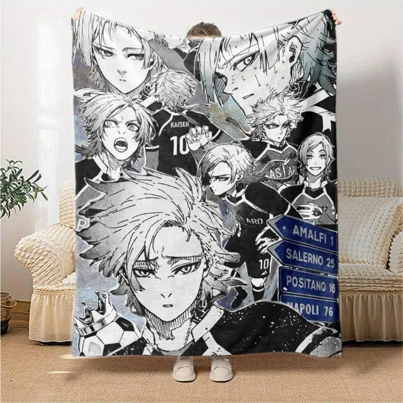 Blue Lock Michael Kaiser Blanket Ultra Soft Plush Flannel Cozy Warm All Season Bedroom Couch Sofa Nap Home Decor Throw Birthday Gift Christmas Gift for Anime Fans Teens Men Women Kids Soccer Striker Emperor Style