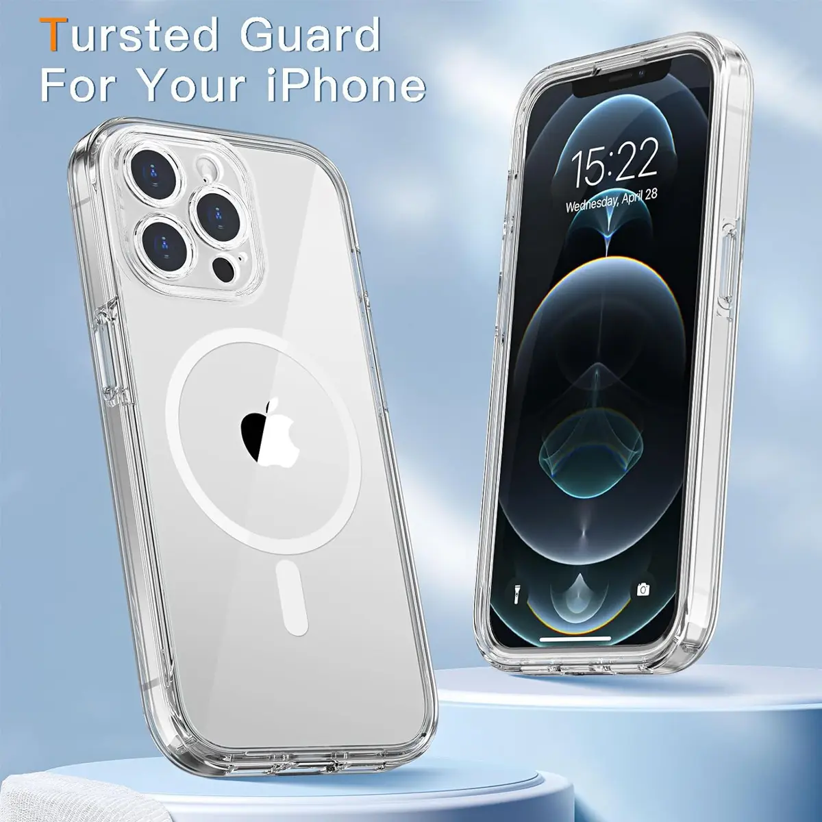 Magnetic MagSafe Case for iPhone 16, TPU+PC Plated Soft Crystal Cover, Drop Proof Military Grade Protection, Full Camera Lens Protection, Fits iOS, Non-Yellowing Design