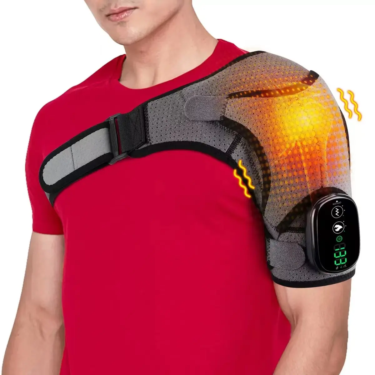 Electric Shoulder Massager Heating Vibration Massage Belt with Back Support  Cushion Rechargeable, Pain Relief & Relaxation Device - TikTok Shop