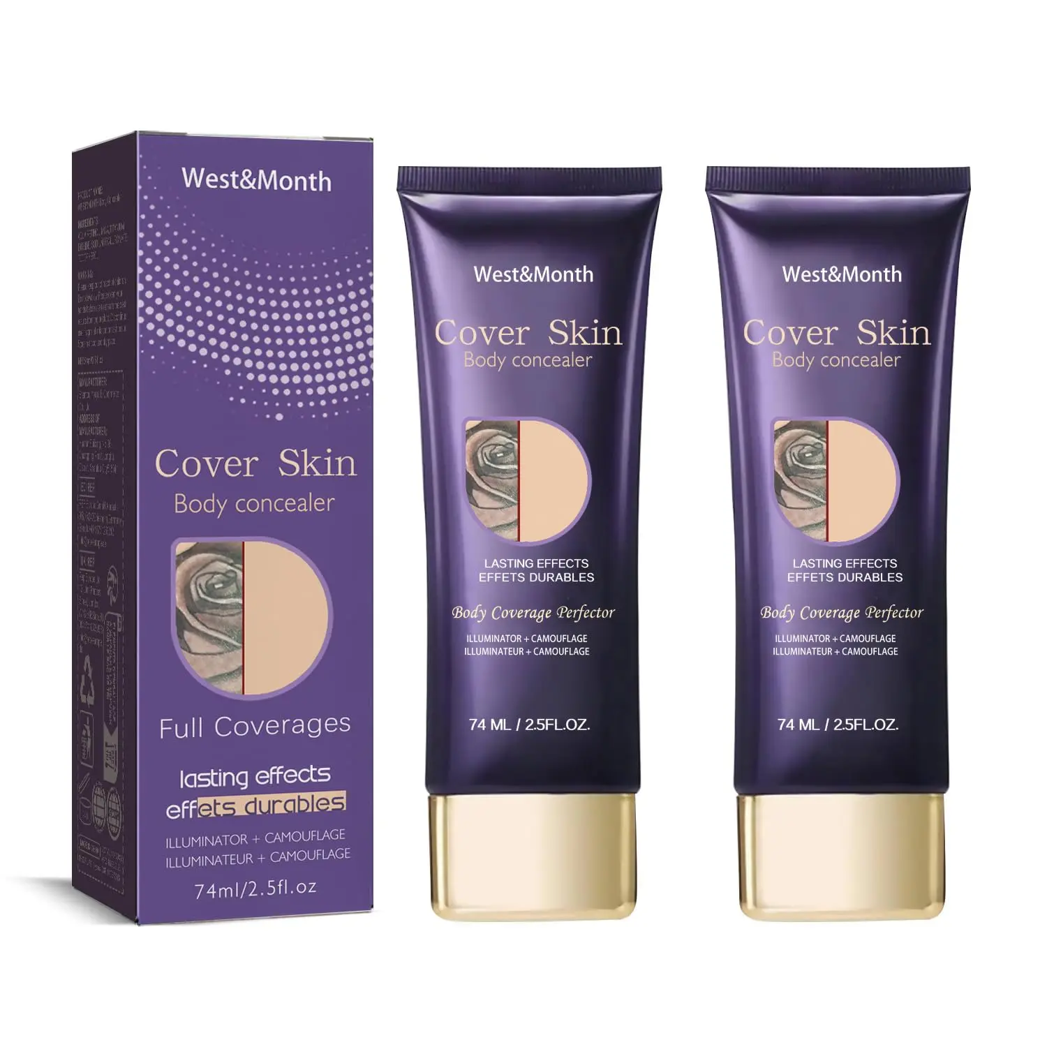 2-Pack Tattoo Cover Up Concealer, Long-Lasting & Transfer-Resistant Cosmetic Foundation - Complexion Perfector for Tattoos & Scars, Full Coverage Foundation, Concealer Full Coverage