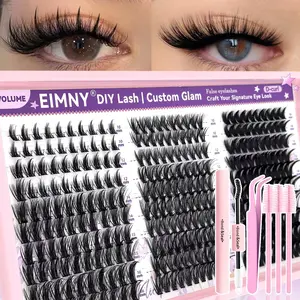 300pcs DIY Manga Lash Cluster Kit, 8-16mm Spiky Wispy Fairy Lashes, Mixed Styles, Soft Natural, Beginner Friendly, Includes Tools