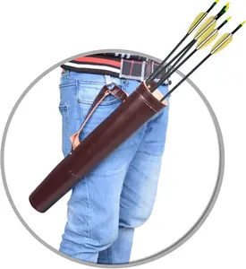 Archery Shoulder Back Quiver | Genuine Cow Hide Leather Arrow Holder