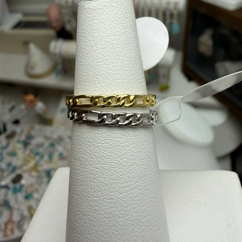 3mm  Sterling Silver or Vermeil Figaro Band Ring. Size and color chosen randomly for giveaway